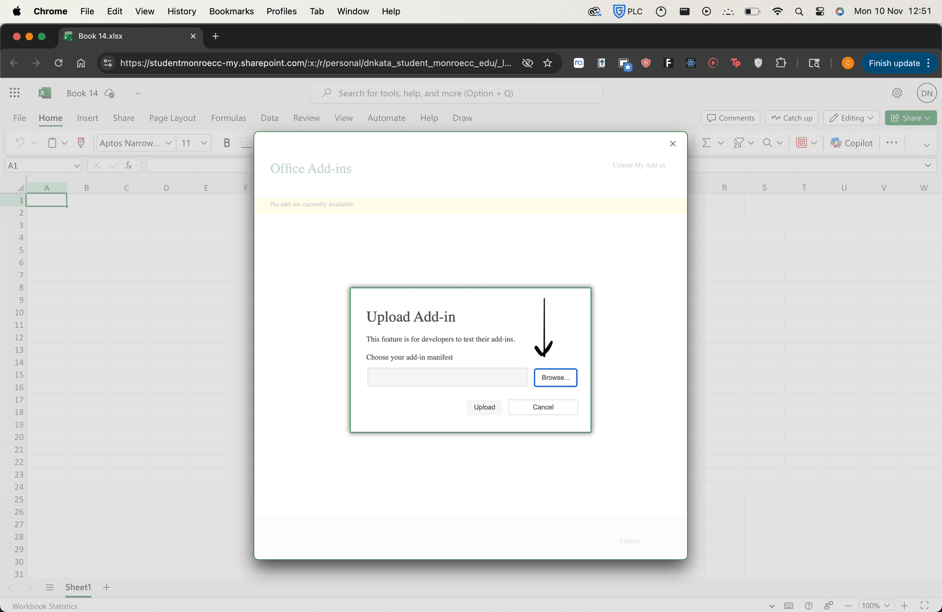 File browser to select manifest.xml