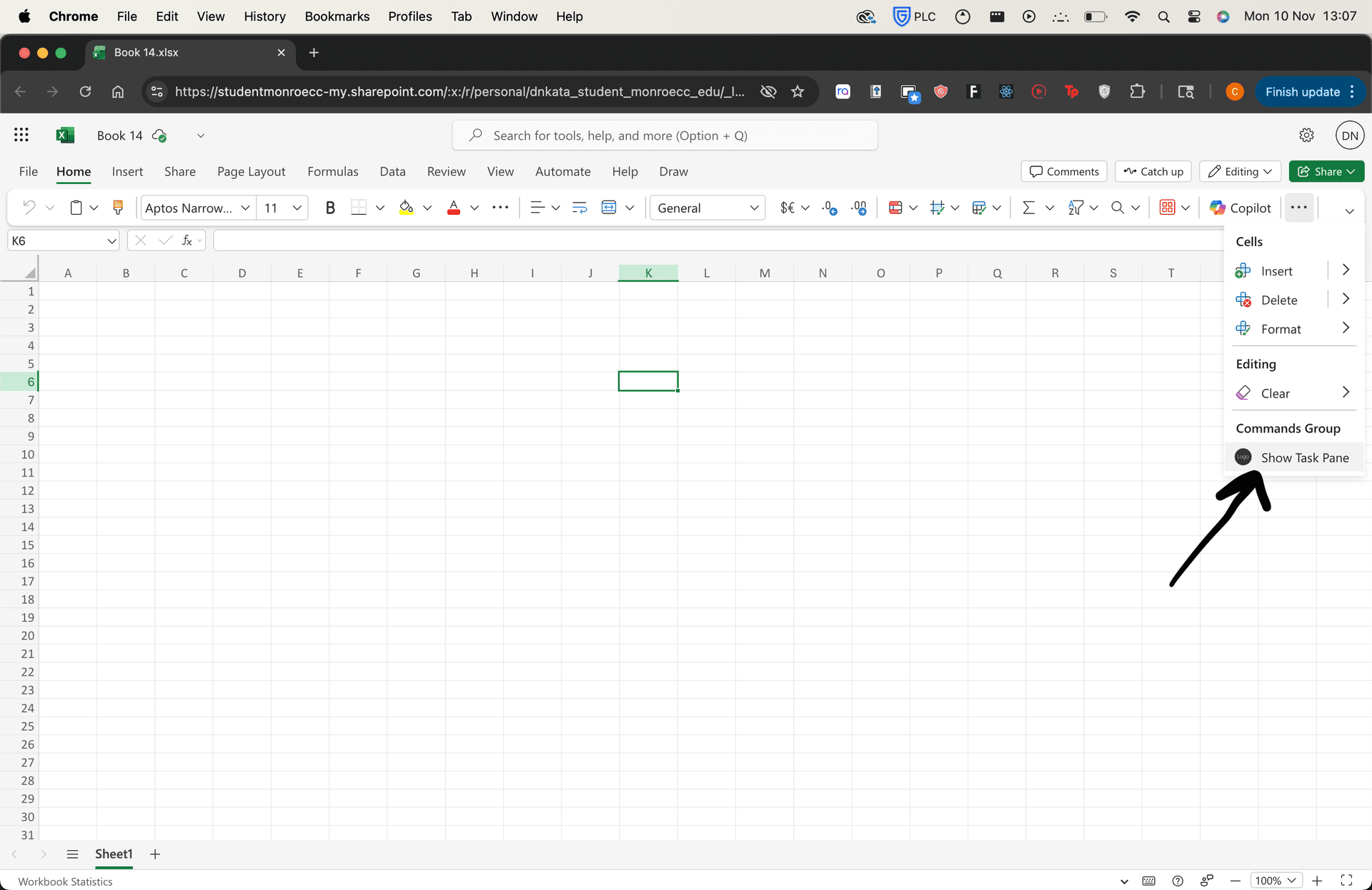 Show Task Pane option
