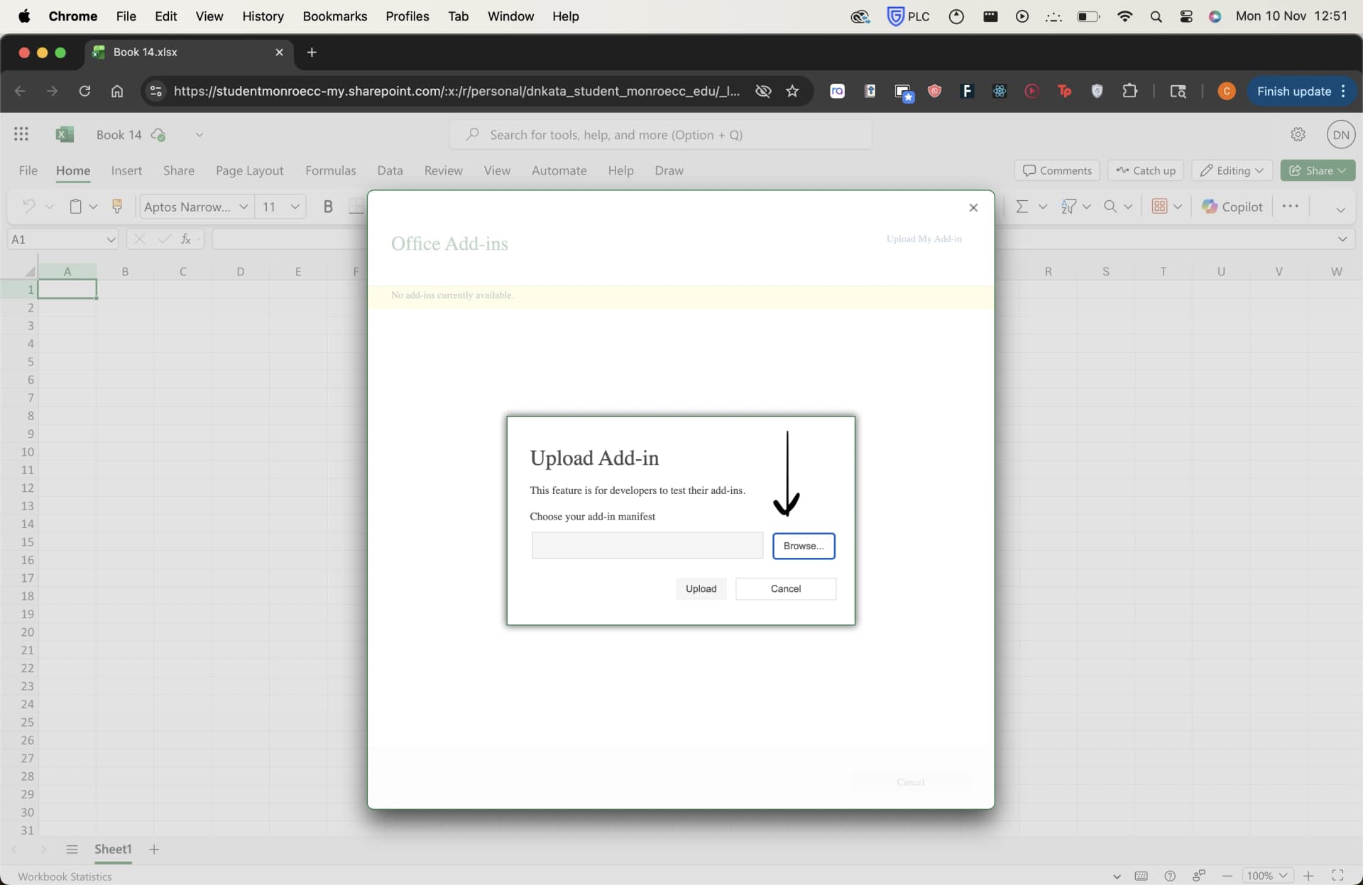 File browser to select manifest.xml