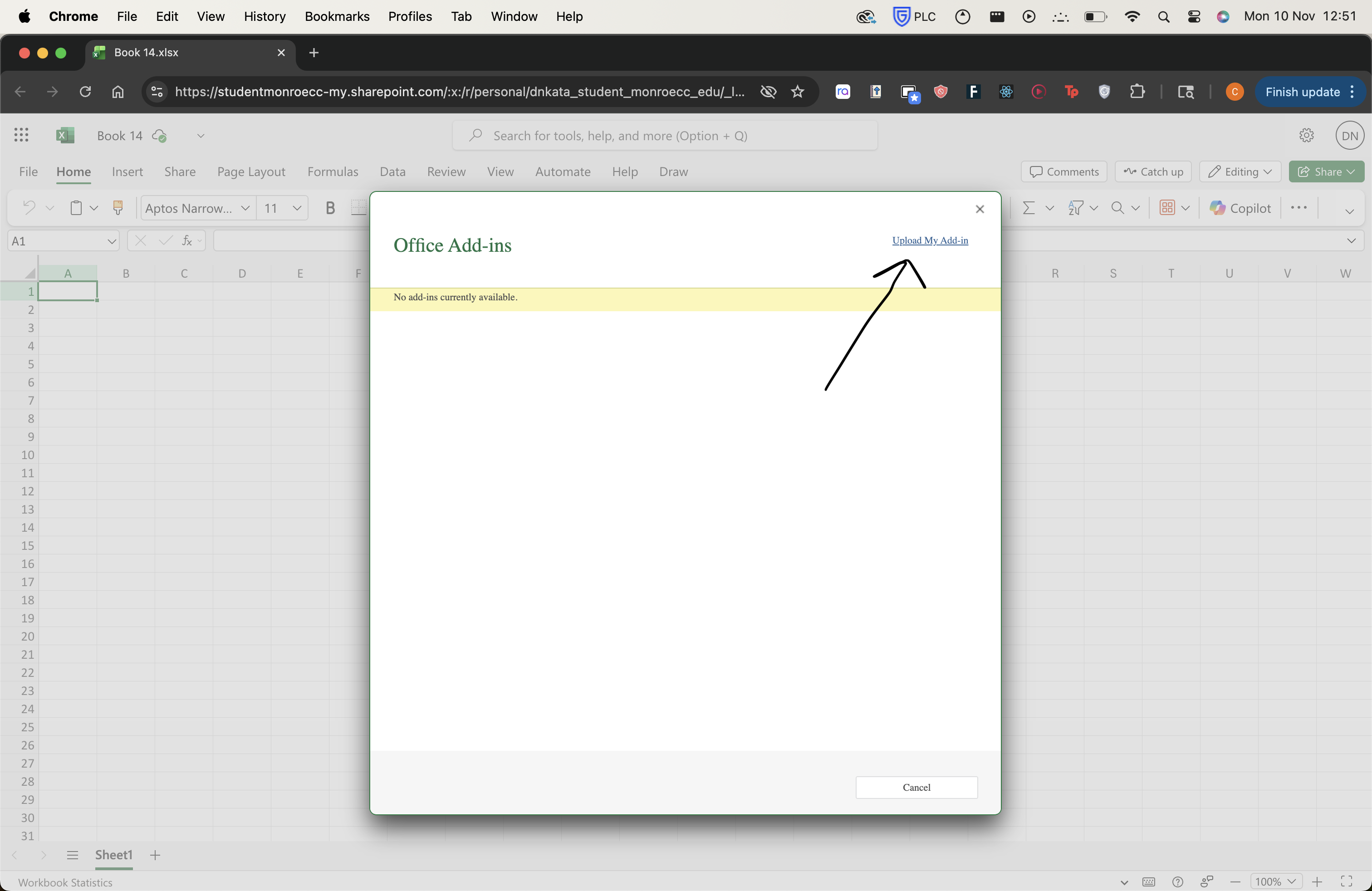 Upload My Add-in dialog